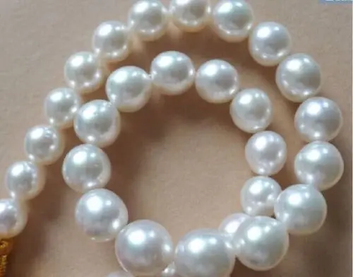 Offerte NATURALE 11-12MM MARE A SUD BIANCO PERLA COLLANA 18 POLLICI 14K CHIUSURA