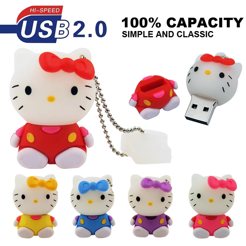 Usb флешка флеш накопитель Hello kitty usb 2 0 оптовая продажа 64 ГБ 32 128 Мб карта для