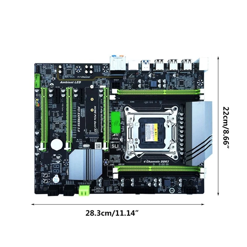 

X79T LGA 2011 CPU Computer Mainboard DDR3 Desktop PC Motherboard with 4 Channel Support M.2 SATA 3.0 USB3.0