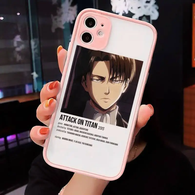 

Attack On Titan anime Phone Case matte transparent For iphone 7 8 11 12 plus mini x xs xr pro max cover