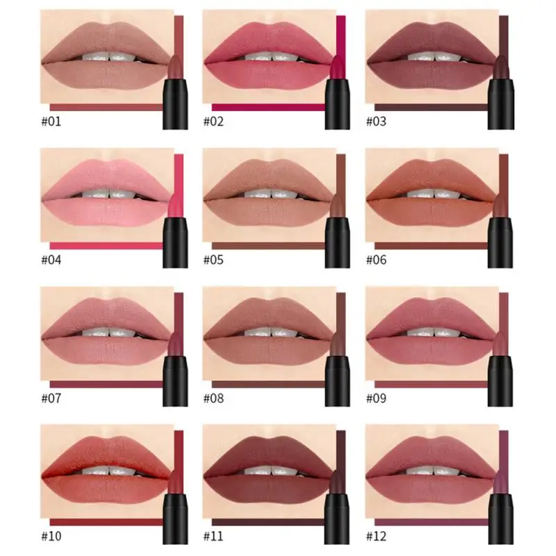 

19 Colors Velvet Matte Lipsticks Pencil Waterproof Long Lasting Sexy Red Lip Stick On-Stick Cup Makeup Lip Tint Pen Cosmetic