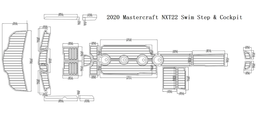 

2020 г., Mastercraft NXT22, настил из ЭВА, тикового дерева для плавания и кабины, 1/4 дюйма, 6 мм