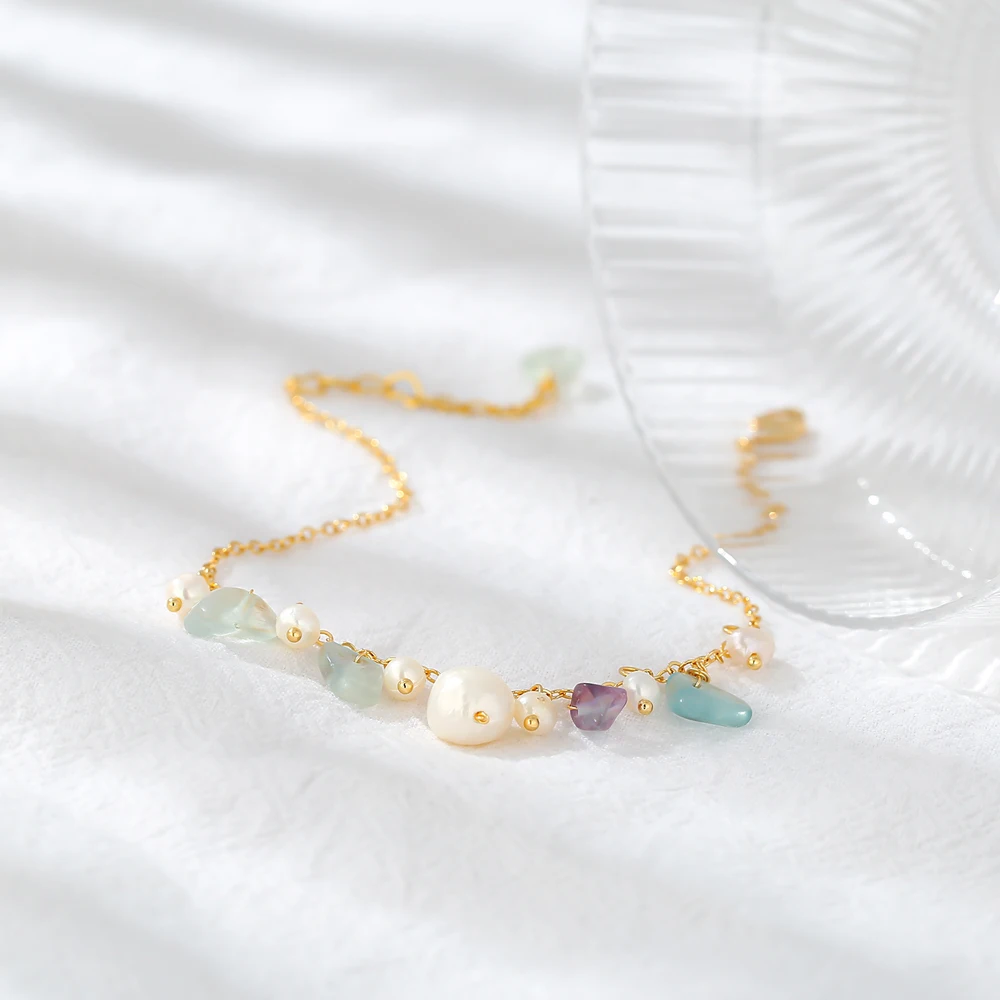 Женский ножной браслет Yhpup с натуральным камнем изысканная цепочка на ногу из 2021