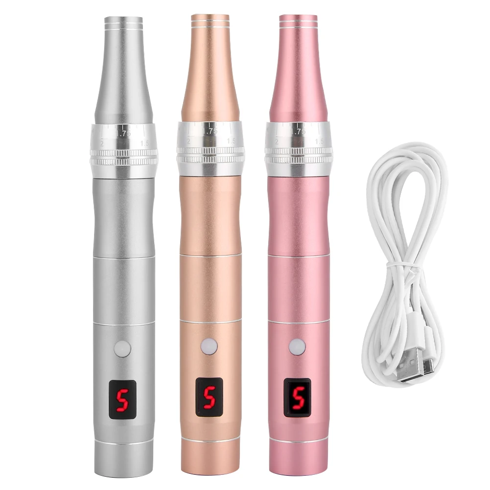 3 цвета электрические микроблейдинг иглы ручки удаление морщин против старения