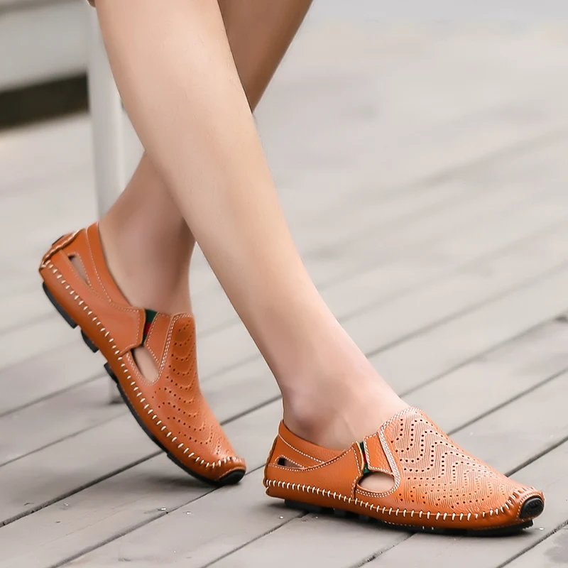 

sandalsslippers couro unisex work male roman for classic ritable casual cuero flat rubber masculino safety sandale masculina de