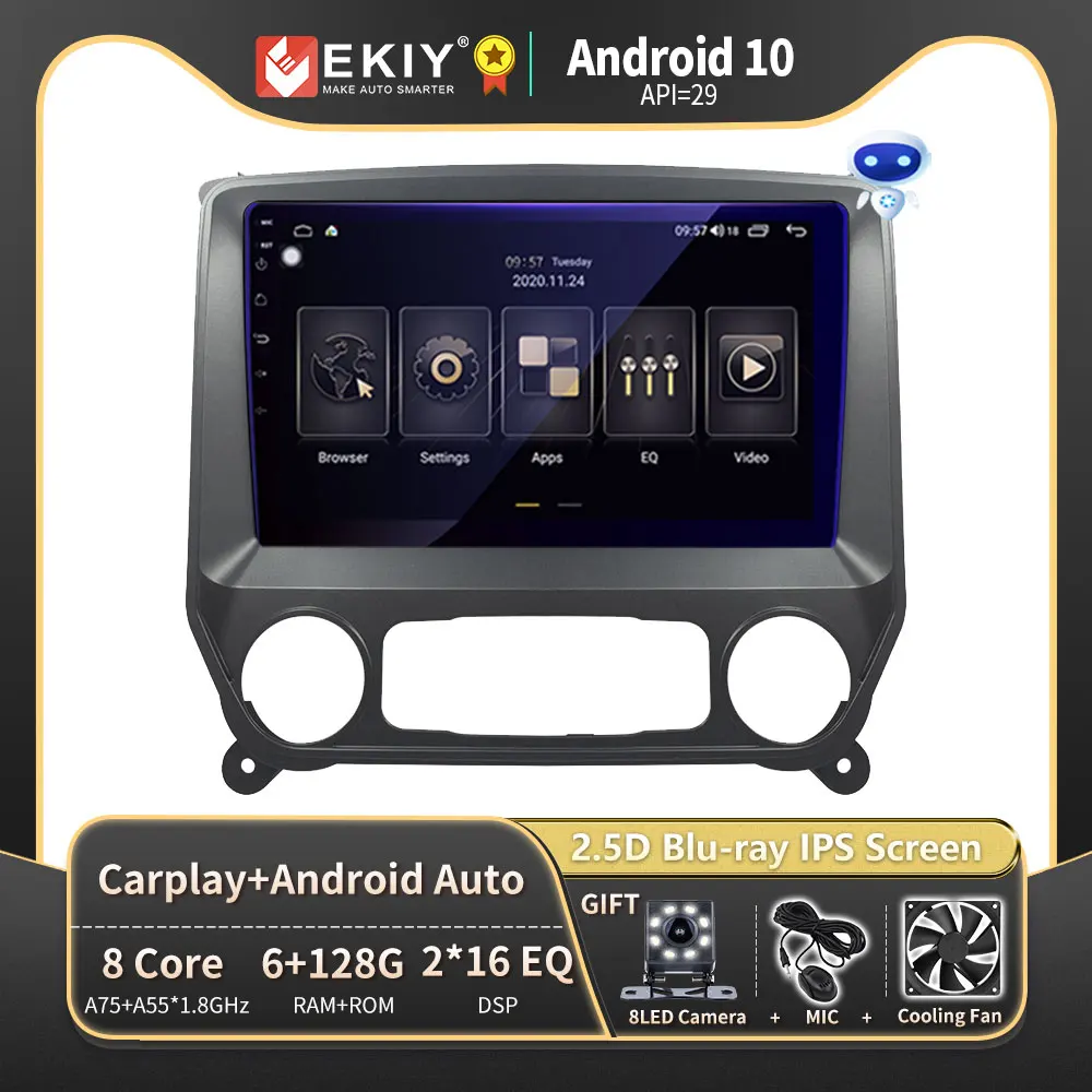 

EKIY Blu-ray IPS DSP Android 10 Car Radio GPS For Chevrolet Silverado GMC-Sierra 2014-2018 Multimedia Auto Carplay no 2 din 2din