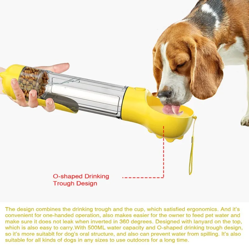 

Pet Outdoor Portable Multifunctional Outing Water Food Cup 500ml Water Capacity + Toilet Bag Box + Dog Food Box
