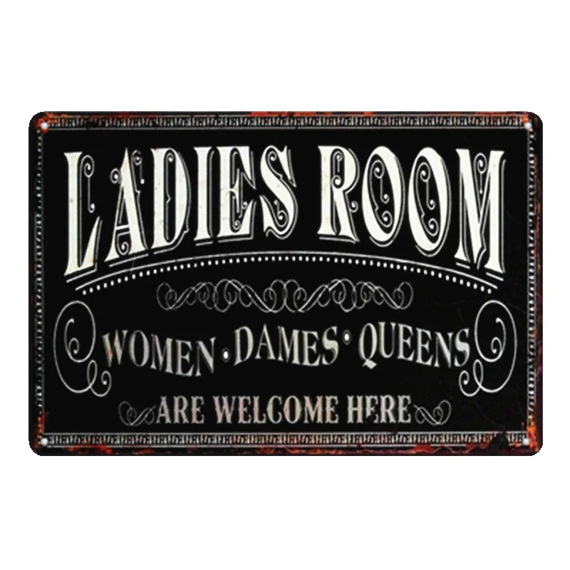 

LADIES ROOM Plaque Vintage Metal Tin Signs Home Bar Pub Decorative Plates RELAX Eat Welcome Wall Stickers Art Poster N224