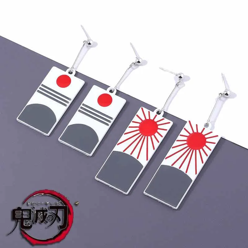 

Прямая поставка Demon Slayer Tanjirou Kamado серьги для косплея аниме Kimetsu no Yaiba карнавал для взрослых аксессуары для Хэллоуина Вечерние