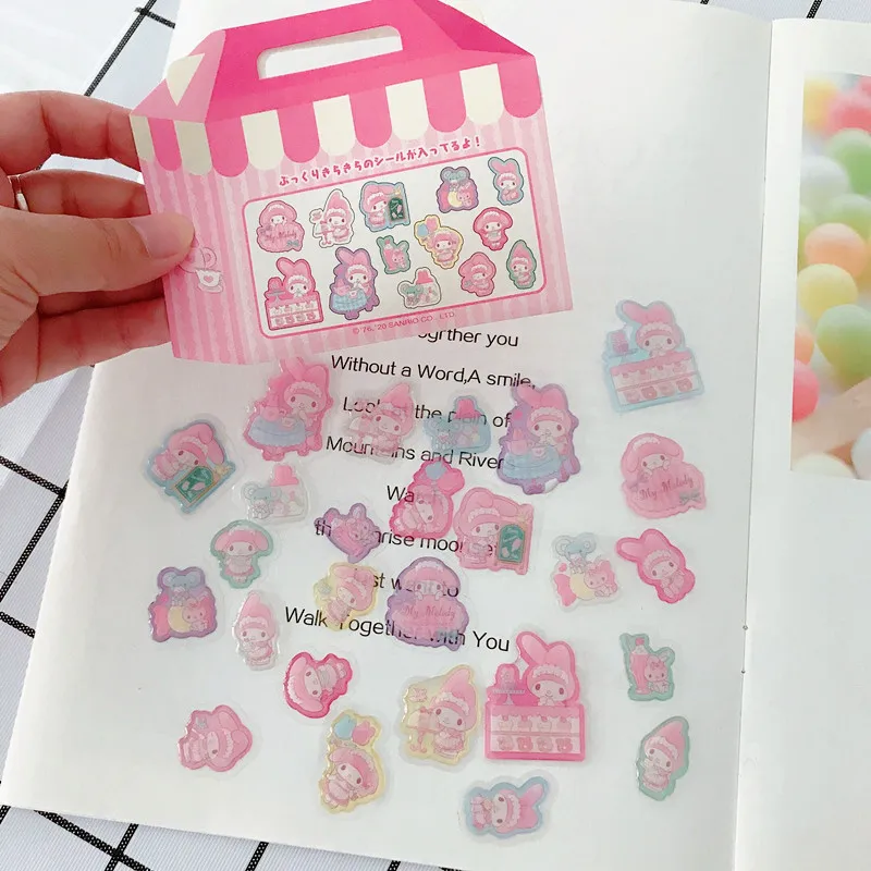 1pc cute melody pudding dog crystal three dimensional adhesive sticker package diy hand account mobile phone decoration stickers free global shipping