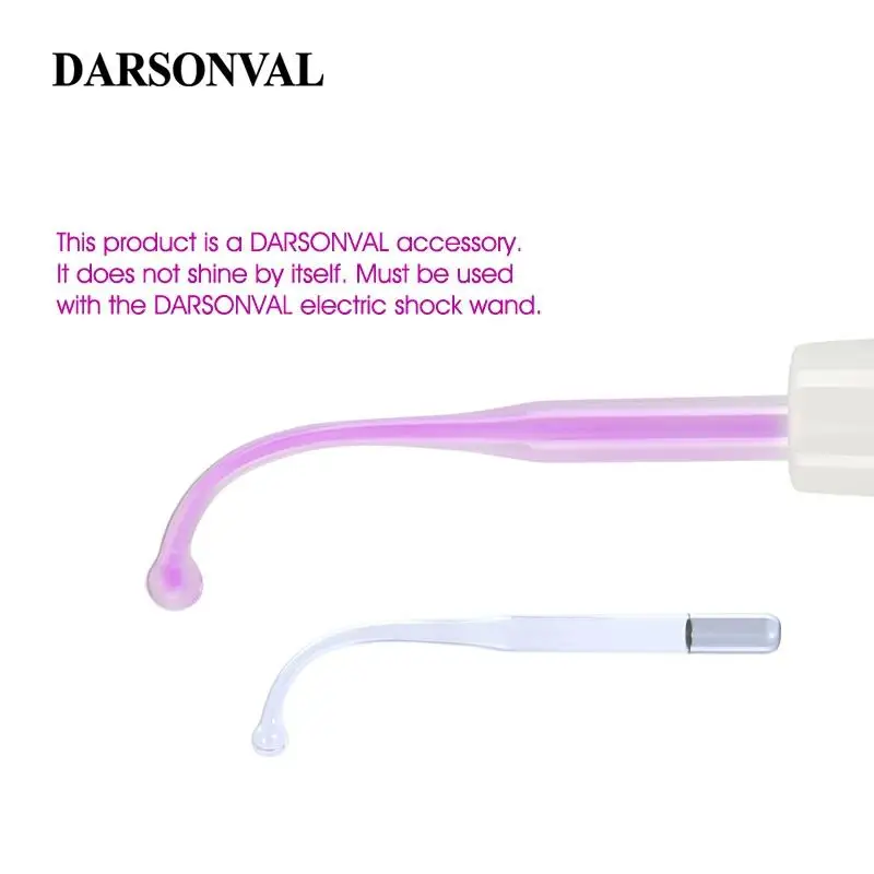 DARSONVAL 1 шт. Портативный Высокочастотный изогнутый стеклянный трубчатый электрод для массажера сменный фиолетовый светильник для лица