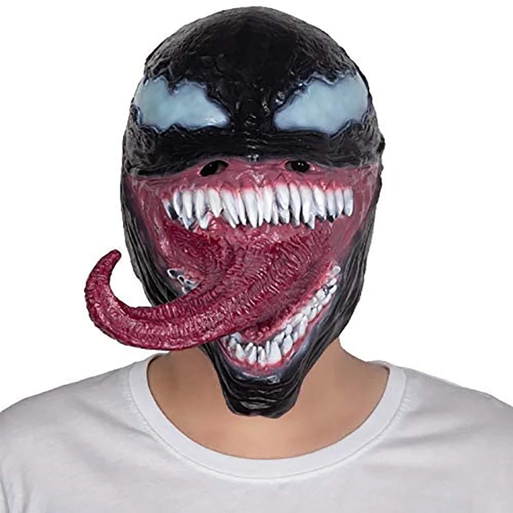 Ужасная маска Venon с языком латексный шлем на все лицо костюм для косплея