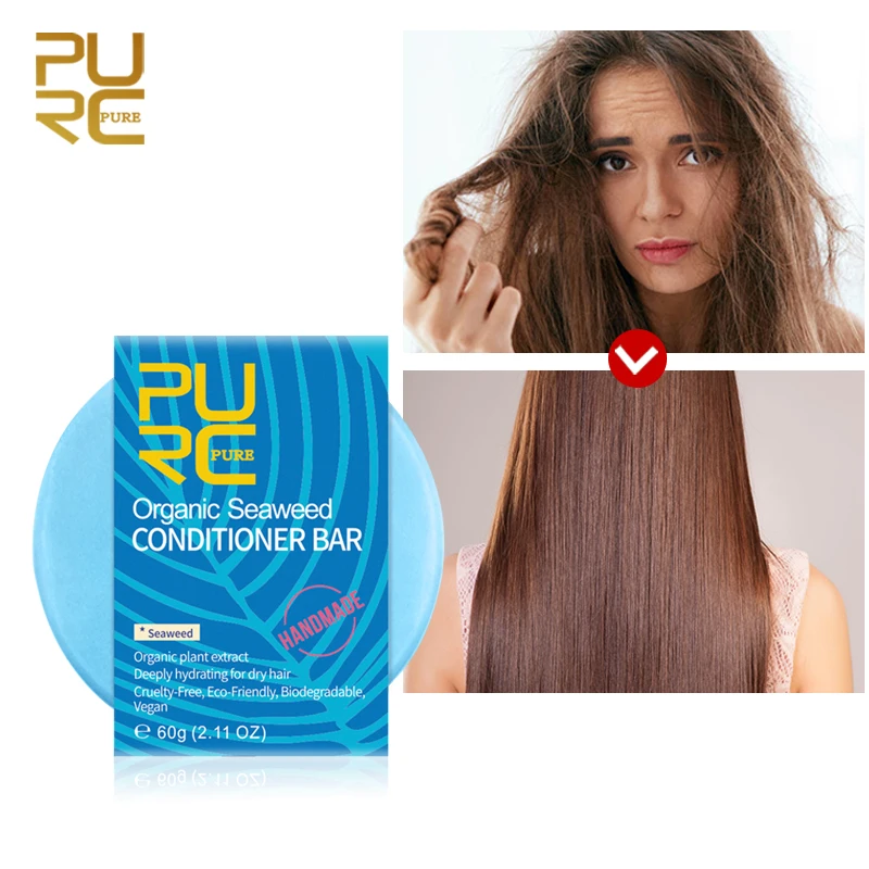 

PURC professional 2PCS Seaweed Hair Conditioner Grow Hair Shampoo Bar Set Moisturizing Soap Bar for Nourishing Natural Hair Care