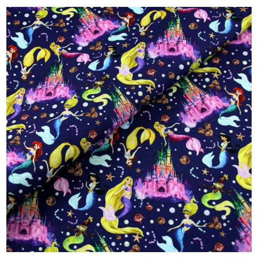 Наволочка из натурального хлопка с принтом маленькая русалочка | Дом и сад