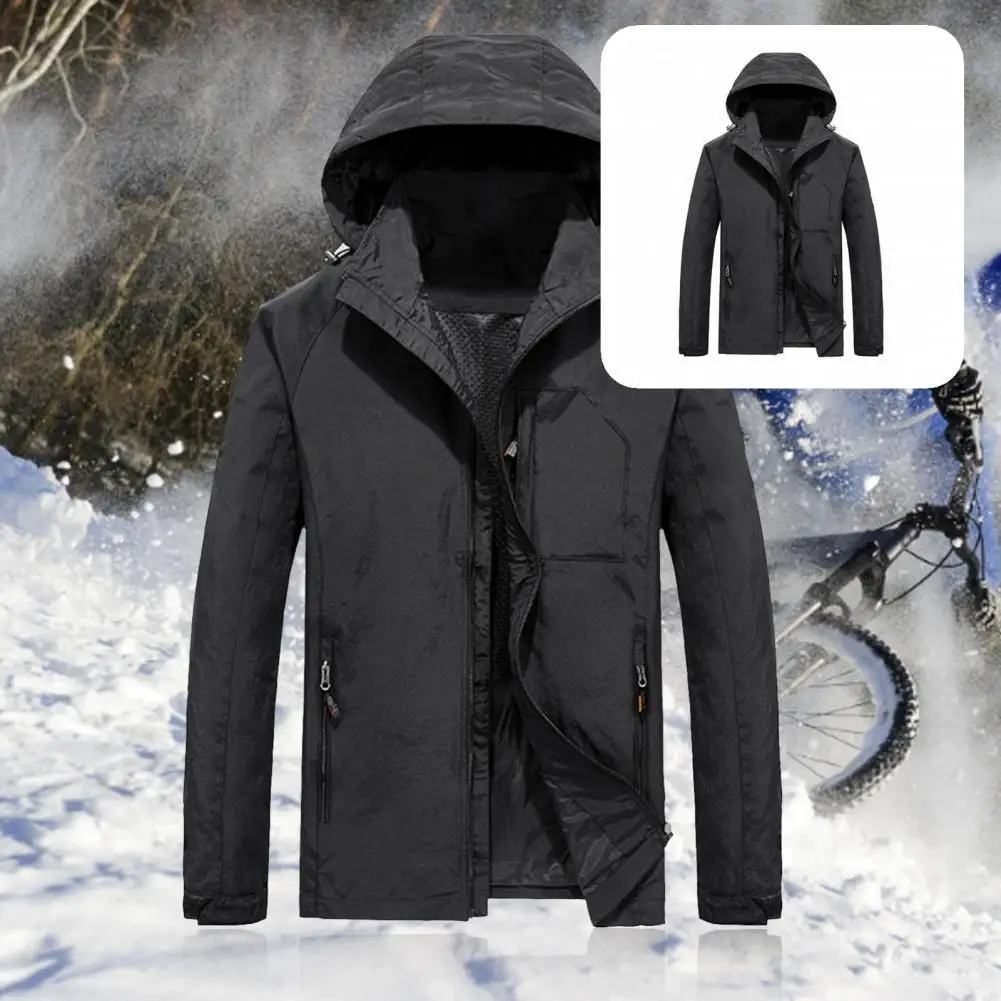 

Дышащая Стильная однотонная куртка с капюшоном и карманами, пальто с воротником-стойкой, ветрозащитная куртка на молнии, уличная одежда