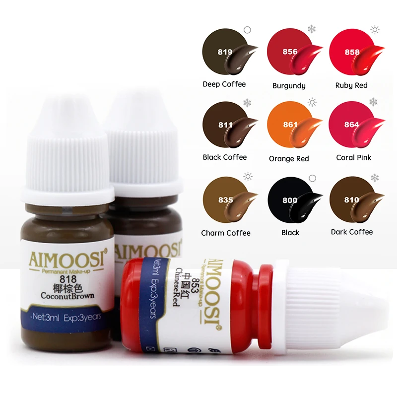 

AIMOOSI 5ml Tattoo Microblading Ink Pigment Paint For Semi Permanent Body Eyebrows Eyeliner Lip Tint Makeup Consumables Supplies