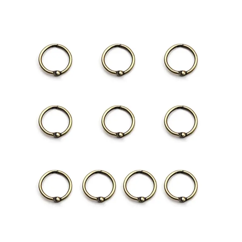 

10PCS Metal Hinged Rings Loose Leaf Book Binder DIY Scrapbook Photo Album Hoops