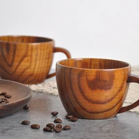 1pc portable natural wooden coffee cup home restaurant heat insulated water tea milk mug