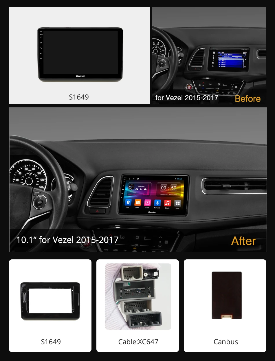 Автомобильная аудиосистема Ownice k3 k5 k6 Android 9 0 DVD GPS-плеер для Honda Vezel 2015 2016 2017 4 Гб ОЗУ