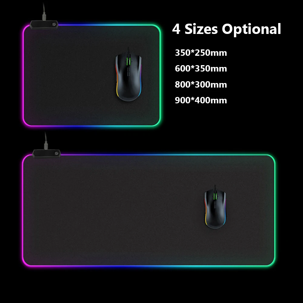 Светящийся RGB игровой коврик для мыши цветной негабаритный светящийся USB Расширенный светодиодный нескользящий Настольный Коврик Для Мыши для ПК ноутбука