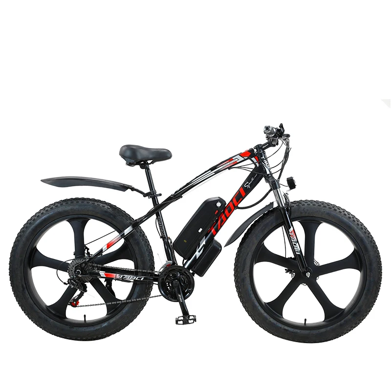 Verkaufen TAOCI 26 Zoll Rad Erwachsenen Elektrisches Fahrrad 1000W 48V 13AH 21 Geschwindigkeit E-Bike Elektromobil Mobilität Berg Fett Fahrrad Schneemobil