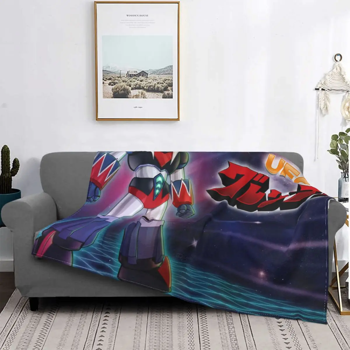 

OVNI Robot Goldrake grandizer Sci Fi, manta de Anime, póster de decoración de franela, colcha portátil para el hogar