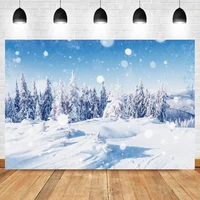 laeacco winter christmas tree forest snowflake light bokeh photo photography backdrop photo background for photo studio