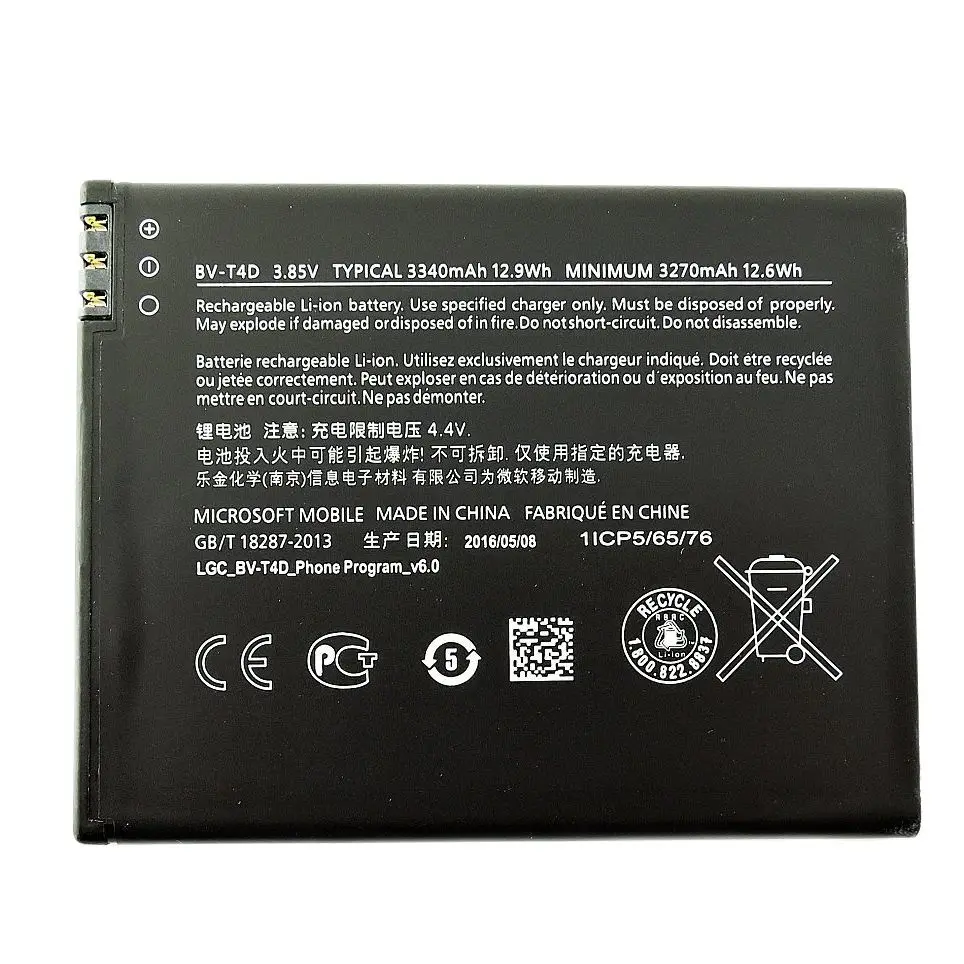 Оригинальный телефон 3340 мАч Сменный аккумулятор для Nokia Microsoft Lumia 950 XL CityMan 940 Φ BVT4D BV