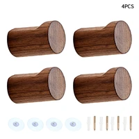 4pcs wall mounted for hanging hats wooden hook household appliances natural craft easy install portable handmade coat single