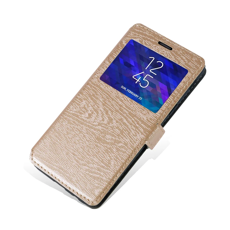 Gold Чехол для телефона из искусственной кожи для Umidigi F2 флип-чехол для Umidigi F2 Чехол-книжка с окошком для просмотра Мягкий ТПУ силиконовый чехол-накладка - Цвет: Gold