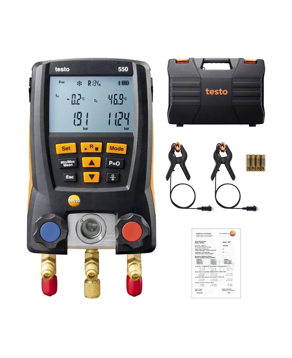 Testo 550 цифровой манометр Холодильный Манометр с 2 шт. хомут зонды измеритель