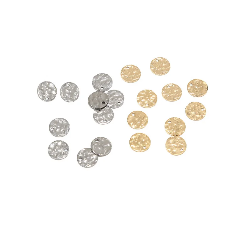 20pcs Texture Disc Charms 8mm 10mm 12mm Gold Plated Stainless Steel Tags Round Blank Coin Beads for DIY Necklace Bracelet Making - купить по