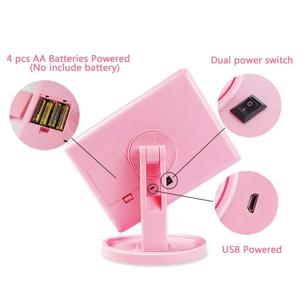 Увеличительное зеркало с естественным светильник светодиодный сенсорный экран