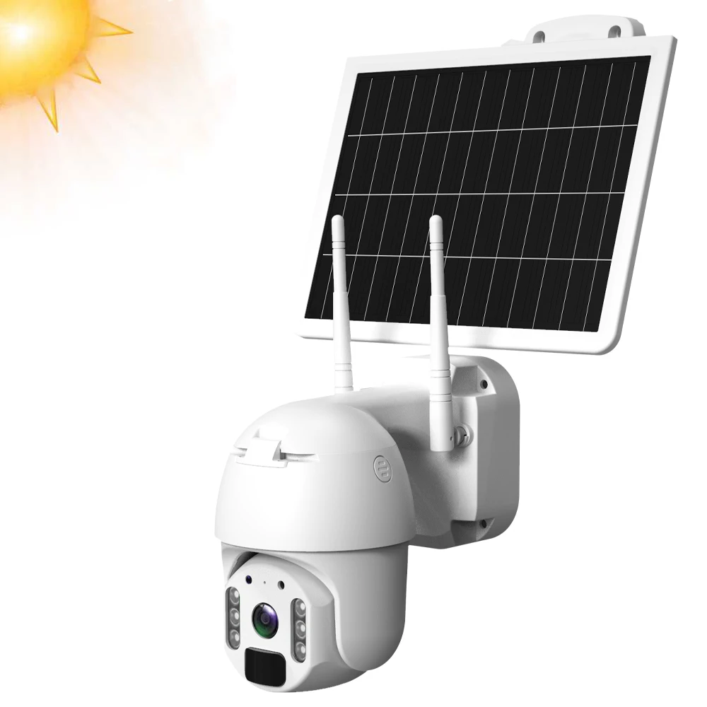 

GUUDGO 4G 1080P Solar IP Camera Outdoor Solar Power Home Security Camera Night Vision PTZ CCTV Camera Video Surveillance for EU