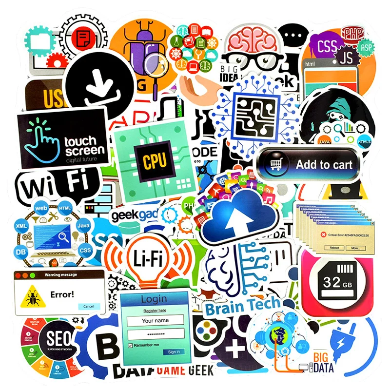 50 шт. интернет стикер язык программирования html облачное приложение наклейка s
