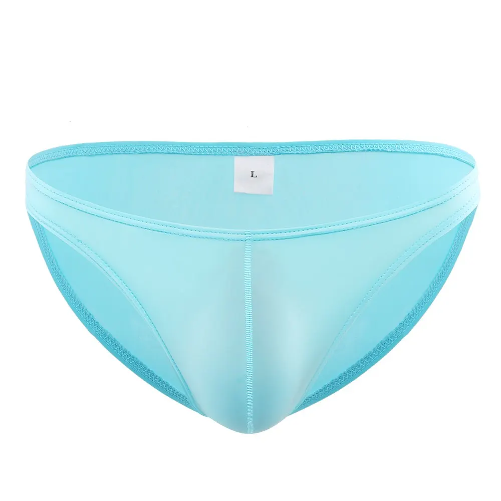 

Hot Sale Ice Silk Sexy Underwear Men Briefs Seamless Breathable Panties Men Bikini Solid Summer Low Waist Soft Silkly Underwear