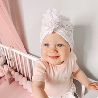 15 pcslot newborn baby flower lace turban hats infant toddlers lace beanie cap shower gift photo props