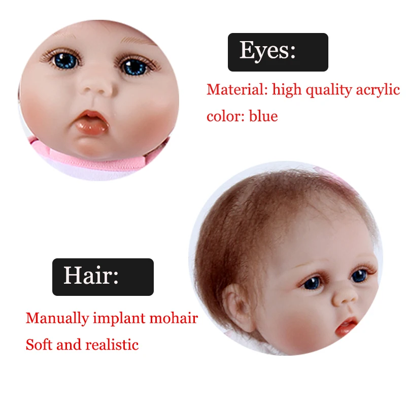 

ZIYIUI Reborn Doll 55CM22INCH Silicone Handmade Open Eyes Beautiful Bear Print Clothes Cute Little Baby Fashion Gift