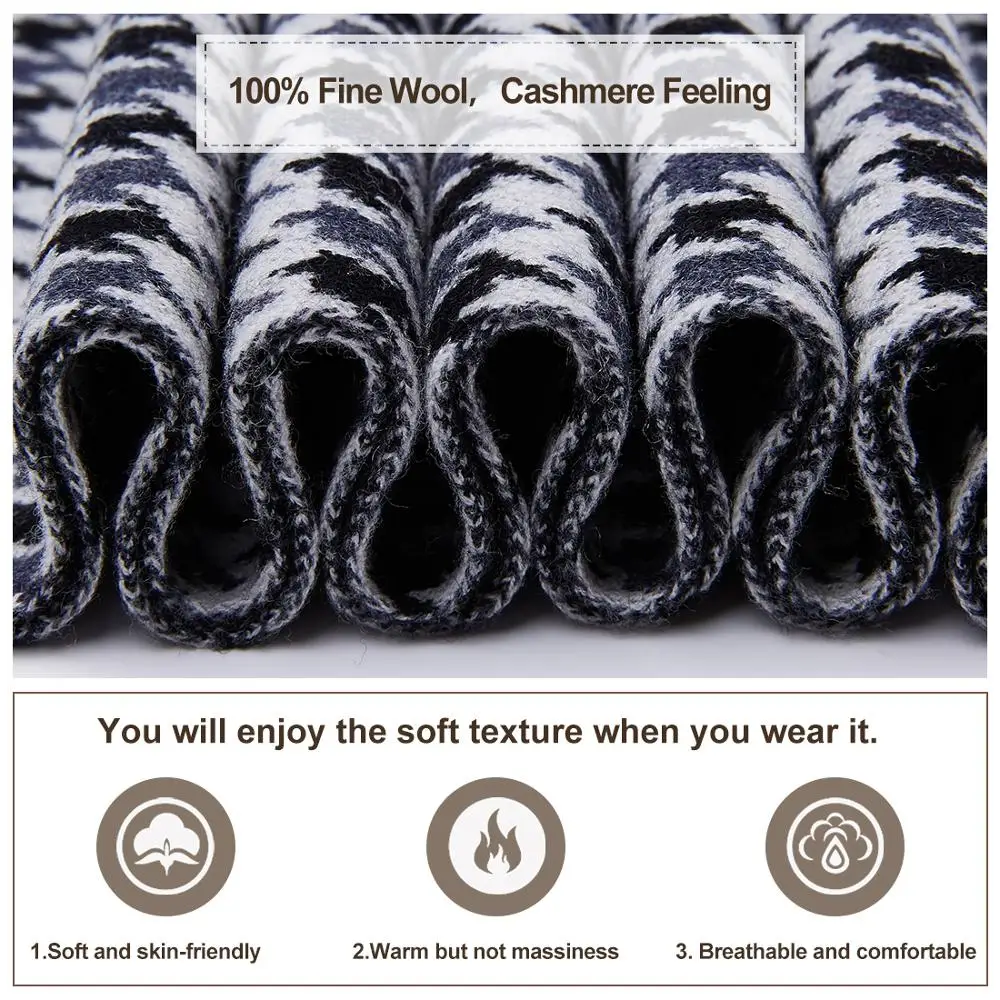 

Men Winter Cashmere Scarf Soft Warm - Long Cotton Scarves