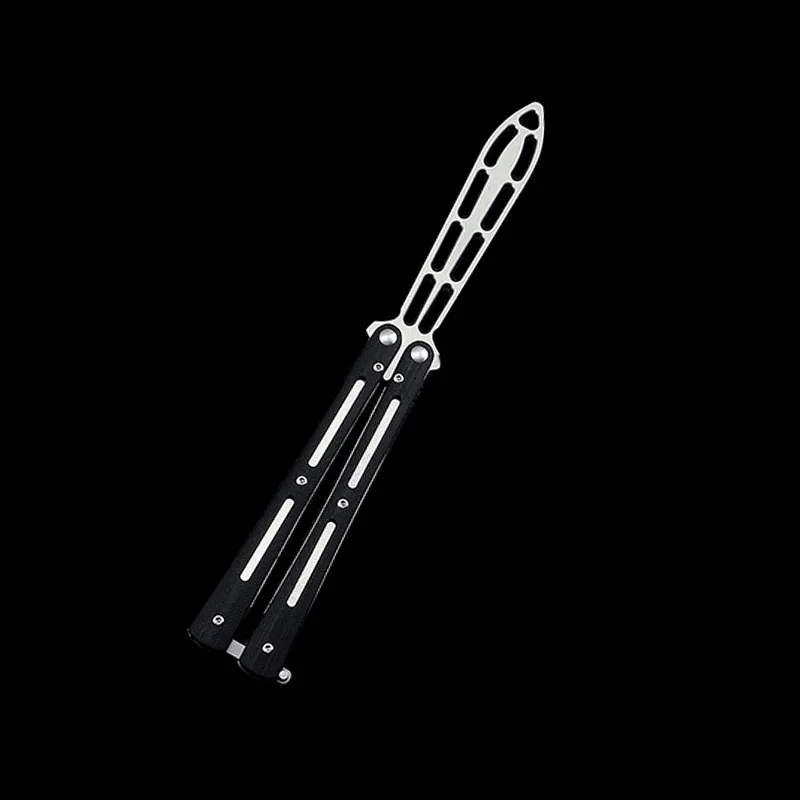 Дропшиппинг складной нож бабочка шарикоподшипник тренировочный нож G10 Ручка игровой инструмент нож складной бабочка в ноже тупой инструмент - Цвет: Black Porous