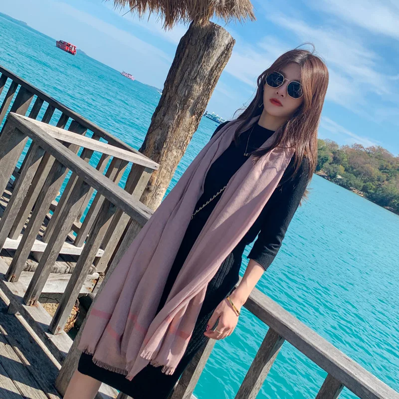 Весна новый солнцезащитный шарф женский хлопок и лен полосатый кондиционер