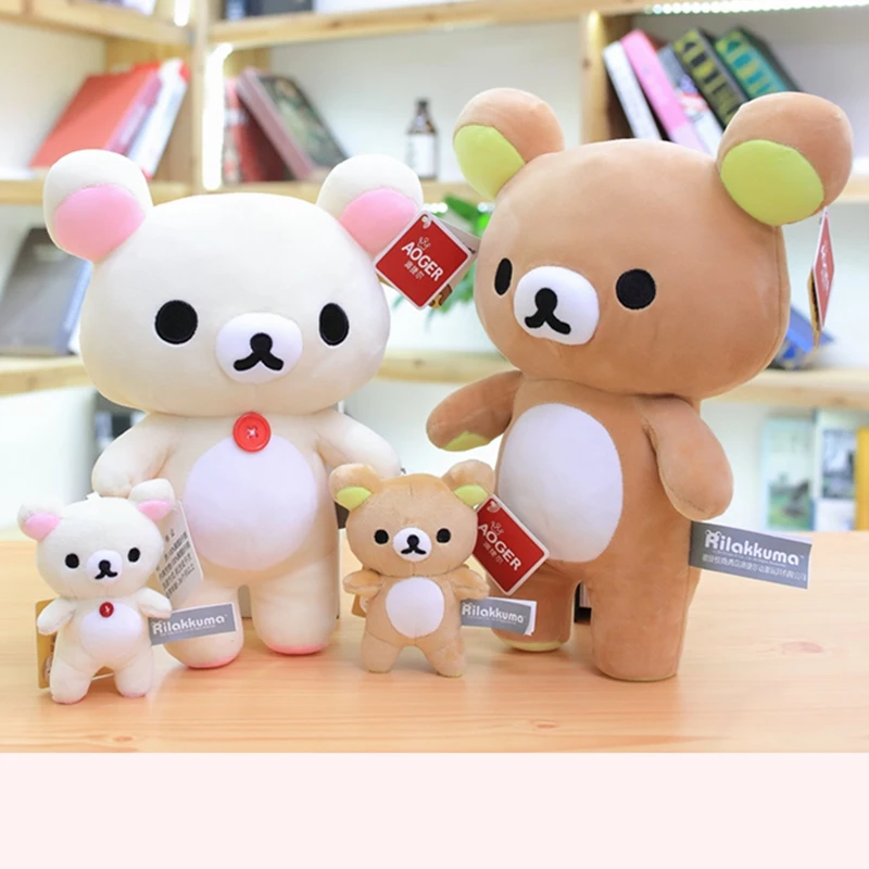 

Kawaii Rilakkuma плюшевые игрушки японское аниме медведь набивная Kawaii кукла животных прекрасный подарок для детей Рождественский подарок украшение
