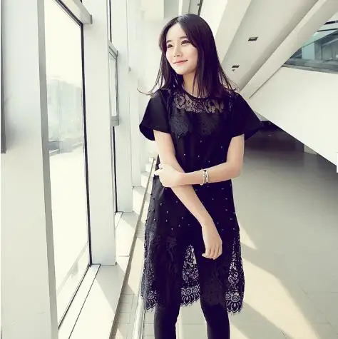 Женское кружевное платье в стиле Харадзюку летнее готическое с круглым вырезом и