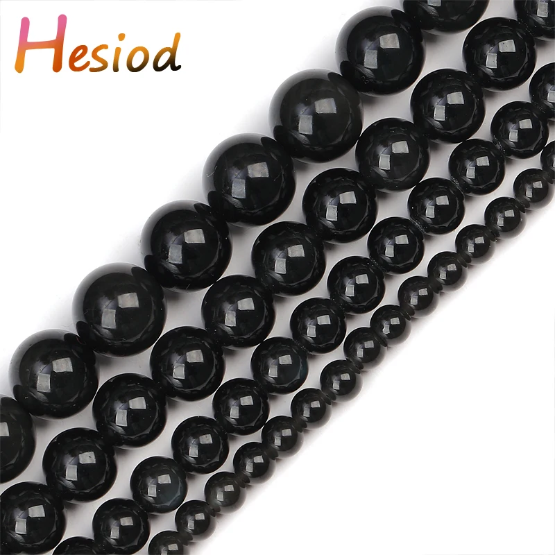 

Heisod 4/6/8/10mm Natural Mineral Beads Colorful Obsidian Round Loose Stone Beads for Jewelry Making DIY Bracelet Accessories