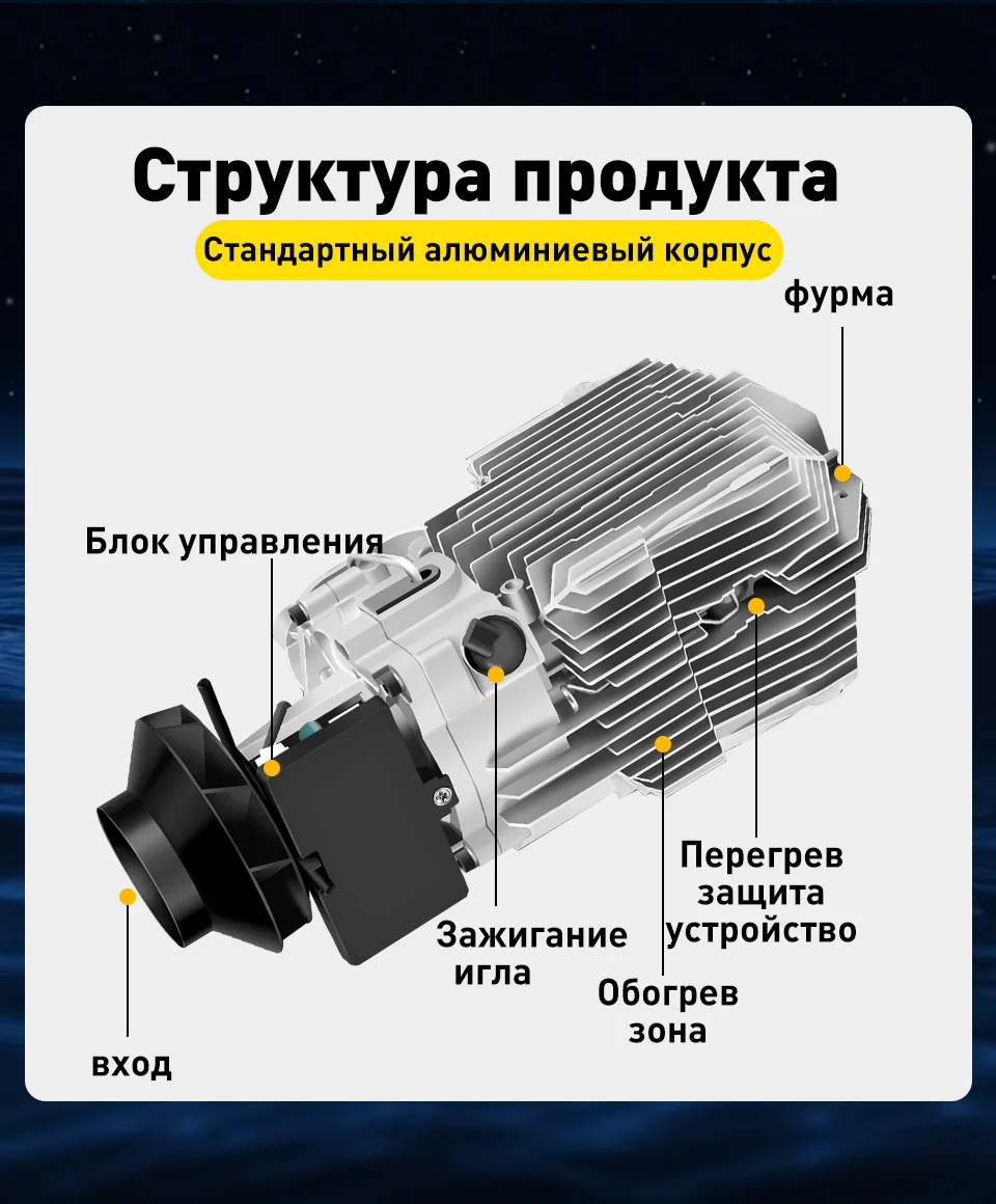 Дизельный Обогреватель воздуха HCalory 12 В 5 8 кВт с ЖК выключателем глушитель