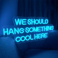 custom we should hang something cool here led flex transparent acrylic neon sign light wall hanging for home room bedroom decor