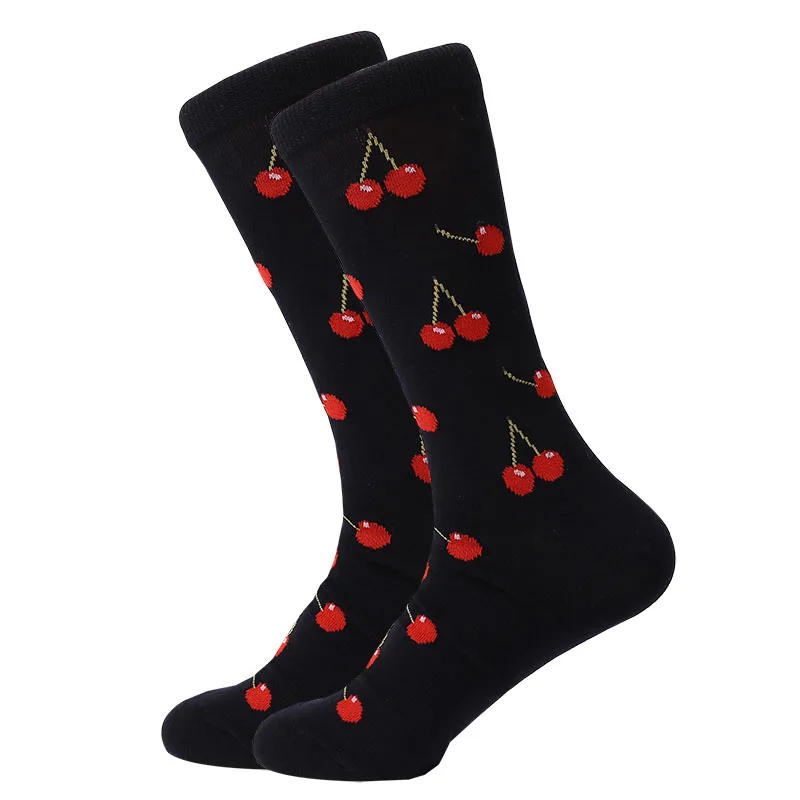 LETSBUY/1 пара, хлопковые мужские носки, Harajuku, цветные, Веселый день, медведь, рыба, длинные, теплые, нарядные носки для мужчин, для свадьбы, Рождества - Цвет: 1620C