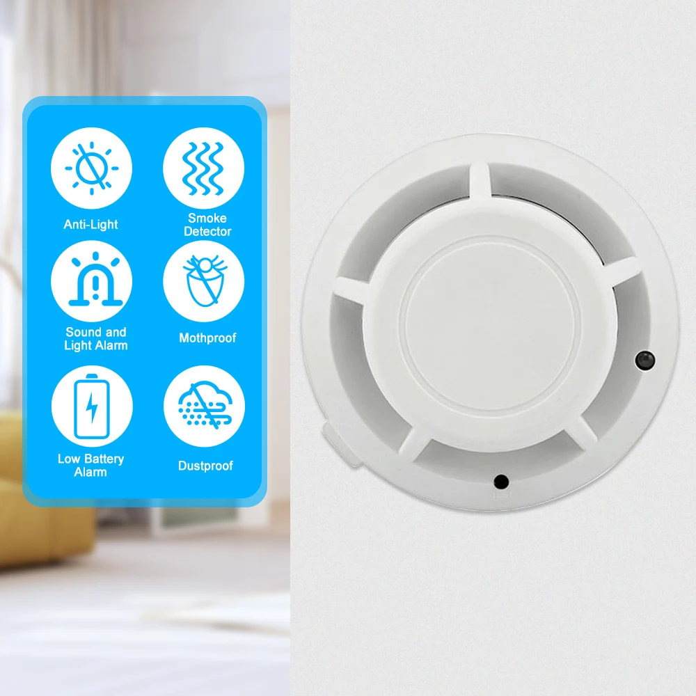 Fire Alarm Sensor Independent Sensitive Smoke Detector Tester Home Security System for Kitchen Hotel Cafe | Безопасность и защита