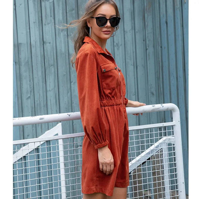 

Corduroy Zippers Pocket Winter Fall Dress Woman Sexy Lady Elegant Bodycon Women Girl Casual Dresses Fashion Stylish Clothing