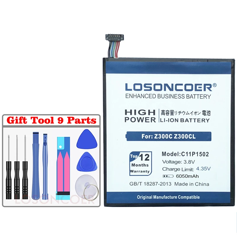 LOSONCOER 6050 мА/ч, C11P1502 высокое качество Батарея для ASUS ZenPad 10 Z300CL Z300M Z300C Z300CG P01T P023 10,1 батареи